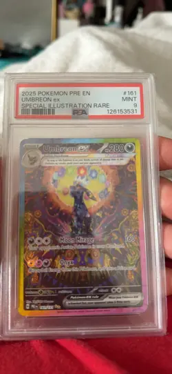 Pokemon Prismatic Evolutions Umbreon EX Sir SAR 161/131 English Card PSA 9 - Image 2