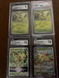 Lot Of 4 Graded Pokemon Cards 3 CGC/1 PSA Leafeon 2 Japanese 10/ 2 English 9 - Image 1