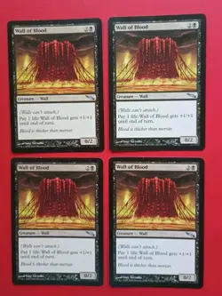Magic the Gathering MTG Mirrodin WALL OF BLOOD X 4 LP/EX U 2003 NICE! - Image 1