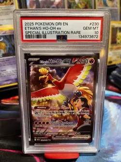 2025 Pokemon Destined Rivals English Ethan's Ho-oh ex PSA 10 #230/182 - Image 1