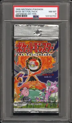 1996 Nintendo Pokemon | 291 Yen Japanese Base Set Foil Pack | PSA 8 Near Mint - Image 1
