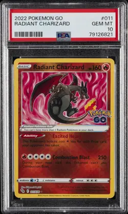 2022 POKEMON GO #011 RADIANT CHARIZARD PSA 10 - Image 1