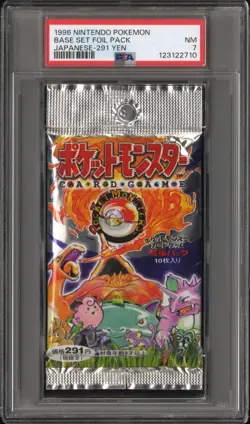 1996 Nintendo Pokemon | 291 Yen Japanese Base Set Foil Pack | PSA 7 Near Mint - Image 1