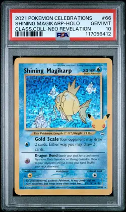 2021 POKEMON CELEBRATIONS CLASSIC COLL #66 SHINING MAGIKARP-HOLO PSA 10 - Image 1