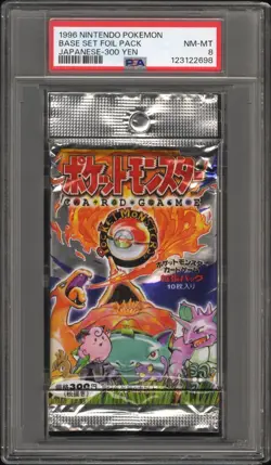 1996 Nintendo Pokemon | 300 Yen Japanese Base Set Foil Pack | PSA 8 Near Mint - Image 1
