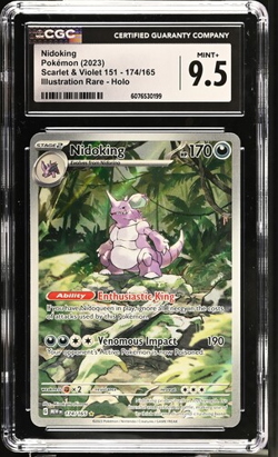2023 Pokemon Scarlet & Violet 151 IR Nidoking #174 CGC 9.5 MINT+ - Image 1