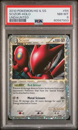 2010 POKEMON UNDAUNTED SCIZOR PRIME #84 ULTRA RARE PSA 8 NM-MINT #80587993 - Image 1