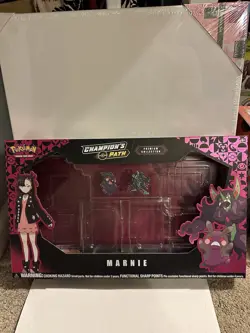 Pokemon Champions Path Marnie Playmat & Pins from Premium Collection Box! - Image 1