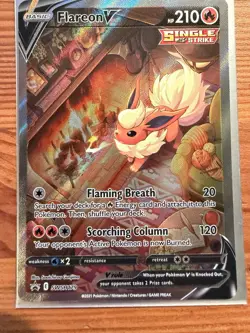 Flareon V SWSH179 and Flareon Vmax SWSH180 Full Art Sword & Shield Promo Pokemon - Image 2