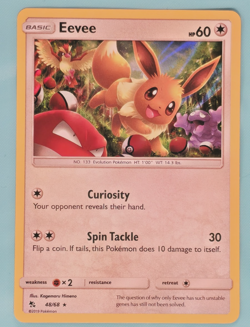 Pokemon TCG Eevee 48/68 Hidden Fates Rare Holo NM - Image 1