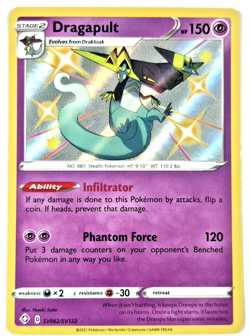 Pokemon TCG Dragapult Shining Fates SV062/SV122 Holo Shiny Rare HOLO NM - Image 1