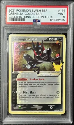 Pokemon - Greninja Gold Star - PSA 9 - 2021 Sword & Shield Black Star Promo #144 - Image 1