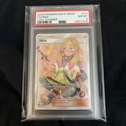 2018 POKEMON SUN & MOON LOST THUNDER #211 FULL ART/MINA PSA 8 - Image 1