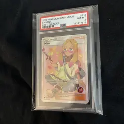 2018 POKEMON SUN & MOON LOST THUNDER #211 FULL ART/MINA PSA 8 - Image 4