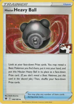 Hisuian Heavy Ball Uncommon Prize Pack Series Cards 146/189 NM Holo - Image 1