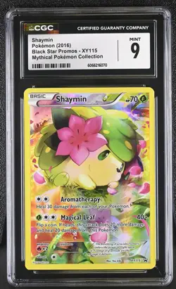 CGC 9 MINT Shaymin 2016 Black Star Promos XY115 Pokemon Card - Image 1