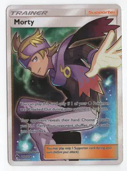 Morty 212/214 Sun & Moon Lost Thunder Full Art Trainer Pokemon TCG - Image 1