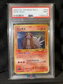Pokemon Entei Holo Japanese Neo 3 Awakening Legends No.244 PSA 9 New Cert - Image 1