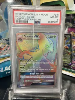 POKEMON LOST THUNDER SCEPTILE GX #216 SECRET/HYPER RARE HOLO PSA CRACKED - READ - Image 1