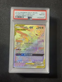 2019 Pokemon Unified Minds Tag Team Garchomp & Giratina GX Secret 247 PSA 8 - Image 1