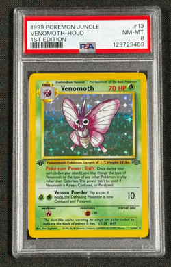 Venomoth Holo Rare 1st Edition PSA 8 NM-MT 1999 Pokemon Jungle #13/64 - Image 1