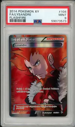 2014 Pokemon XY Flashfire Lysandre Full Art #104 PSA 9 - Image 1