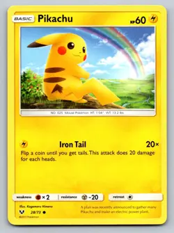 Pokemon Pikachu Common Shining Legends 28/73 LP - Image 1