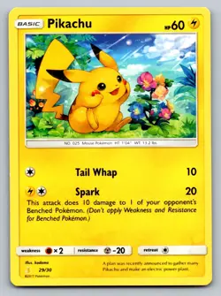 Pokemon Pikachu (#29) Common SM Trainer Kit: Lycanroc & Alolan Raichu 29/30 LP - Image 1