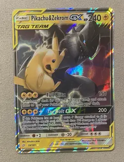 Pikachu & Zekrom GX 33/181 Sm-Team Up Holo Pokemon TCG NM - Image 1