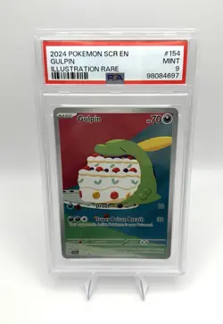 2024 Gulpin 154/142 Pokemon SCR EN PSA 9 Illustration Rare SV SCR EN - Image 1