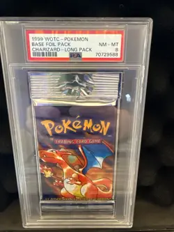 Pokemon Base Set Booster Pack PSA 8 Charizard Artwork - Image 1