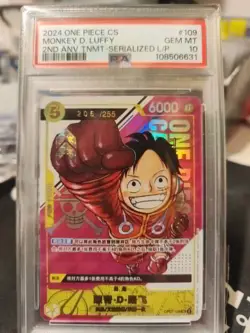 PSA 10 CHINESE LUFFY OPO7-109 SRP PROMO Get Campaign Serial Number One Piece - Image 1