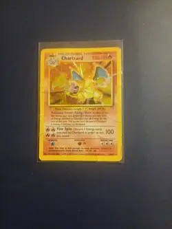 Pokemon TCG Base Set Charizard Card 4/102 Holo Rare Card- Heavily Played - Image 2