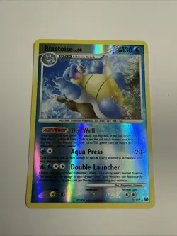 Pokemon TCG Blastoise Reverse Holo Card LV. 60 2/127 Platinum - Image 1