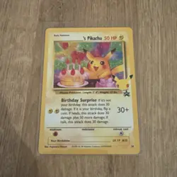 Pokemon TCG Birthday Pikachu 24 Celebrations Holo Black Star Promo Card - NM - Image 1