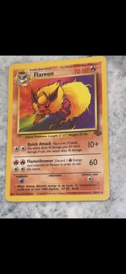 Pokemon Card TCG Flareon 3/64 Holo Unlimited Jungle 1999 WOTC Rare Vintage - Image 1