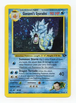 Pokemon Gyarados Holo Rare TCG Card Giovanni's Gym Challenge 5/132 NM- - Image 1