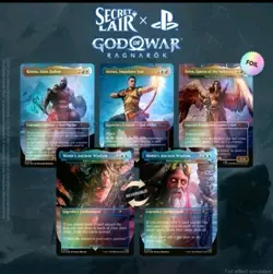 MTG Secret Lair Playstation God of War Norse - Foil Edition - SEALED IN HAND - Image 1