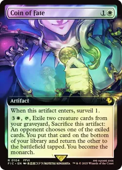 Coin of Fate Foil Extended Art Final Fantasy MTG NM - Image 1