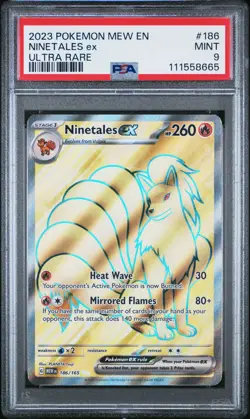 Ninetales Ex 186 PSA 9 MINT Ultra Rare Pokemon 2023 Mew En-151 Full Art 186/165 - Image 1