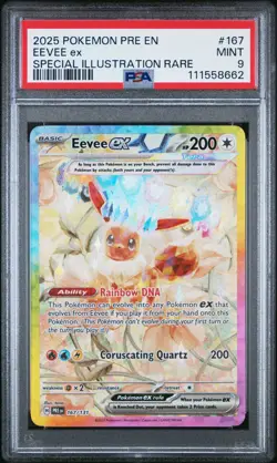 Eevee EX PSA 9 MINT Special Illustration Rare #167 Prismatic Evolutions - Image 1