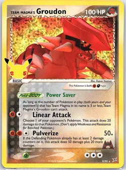 Team Magma's Groudon 9/95 Celebrations: Classic Collection - Pokemon Card - NM - Image 1