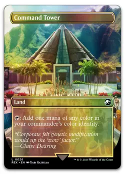 Command Tower (Borderless) #26 (Foil) (NM) Jurassic World REX Magic MTG - Image 1