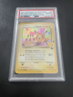 2021 POKEMON CELEBRATIONS CLASSIC COLLECTION #24 BIRTHDAY PIKACHU-HOLO PSA 10 - Image 1