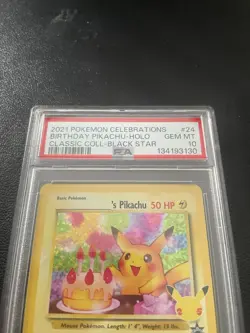 2021 POKEMON CELEBRATIONS CLASSIC COLLECTION #24 BIRTHDAY PIKACHU-HOLO PSA 10 - Image 3