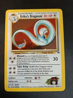 Pokemon TCG Erika's Dragonair Gym Heroes 4/132 Holo Unlimited Rare NM Condition - Image 1