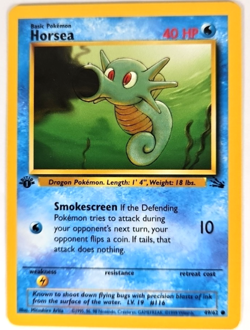 Pokemon TCG Horsea 1999 Wizards Of The Coast First Edition Fossil Set Card #49 - Image 1
