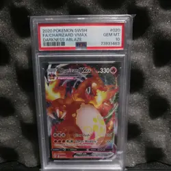 Pokemon TCG Charizard VMAX Darkness Ablaze Holo Ultra Rare Card PSA 10, 020/189 - Image 1