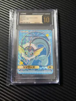 2023 MARUMIYA POKEMON STICKERS #30 VAPOREON CGC 10 PRISTINE - Image 1