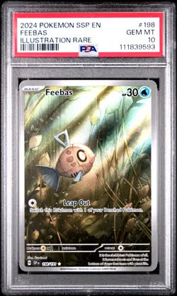 Feebas 198/191 PSA 10 Gem Mint Sv08: Surging Sparks Illustration Rare Pokemon - Image 1